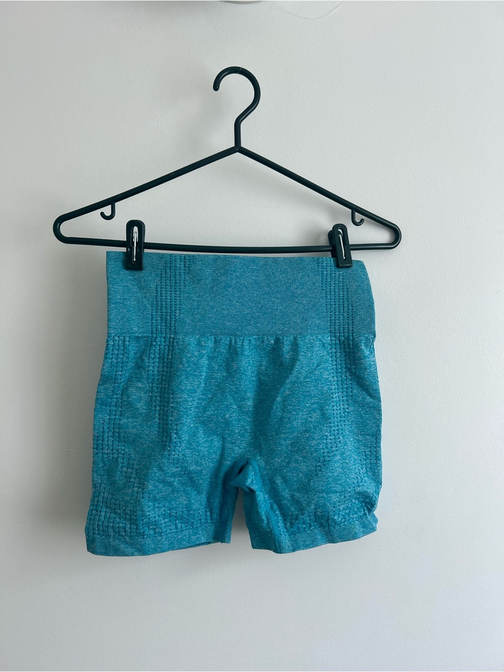 Teal Seamless High-Waist Workout Shorts